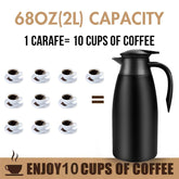 SSAWcasa 2L Thermal Coffee Carafe Insulated Stainless Steel